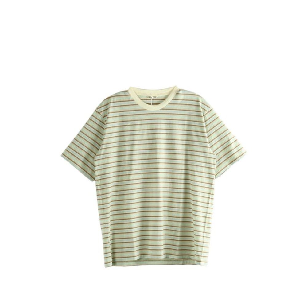 Auralee Men Striped Cotton T-Shirt